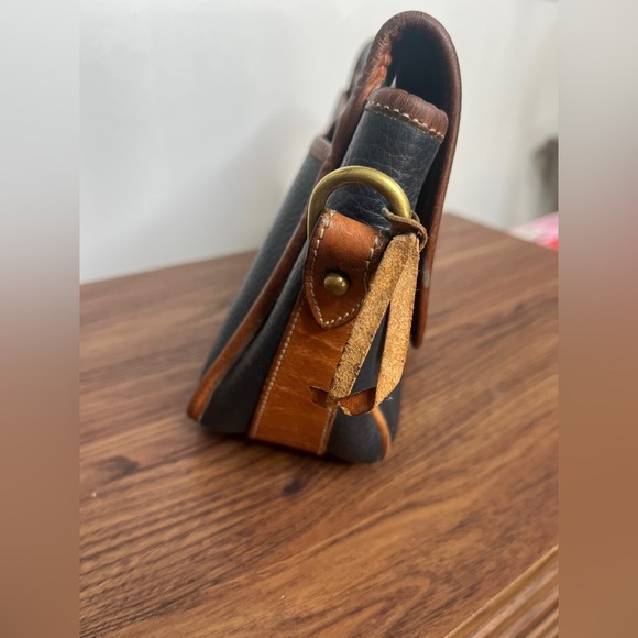 Vintage DOONEY & BOURKE Black All Weather Leather Purse Bag Equestrian NO STRAP - Picture 6 of 10